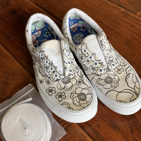 VANS black/white floral shoes - Picture 3 of 7